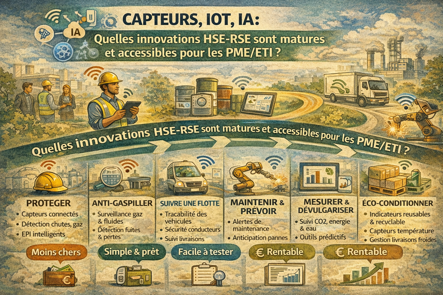 Capteurs IoT et intelligence artificielle au service du HSE-RSE — innovations accessibles pour les PME et ETI